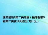 使命召唤9第二关黑屏（使命召唤9到第二关就卡死退出 为什么）