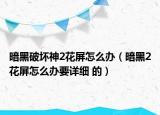 暗黑破坏神2花屏怎么办（暗黑2花屏怎么办要详细 的）