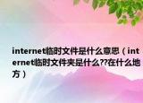 internet临时文件是什么意思（internet临时文件夹是什么??在什么地方）