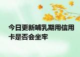 今日更新哺乳期用信用卡是否会坐牢