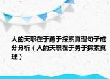 人的天职在于勇于探索真理句子成分分析（人的天职在于勇于探索真理）