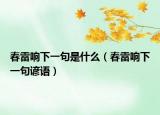 春雷响下一句是什么（春雷响下一句谚语）