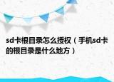 sd卡根目录怎么授权（手机sd卡的根目录是什么地方）
