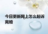 今日更新网上怎么起诉离婚