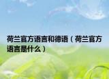 荷兰官方语言和德语（荷兰官方语言是什么）