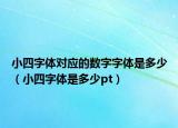 小四字体对应的数字字体是多少（小四字体是多少pt）