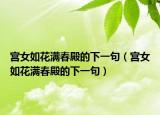 宫女如花满春殿的下一句（宫女如花满春殿的下一句）