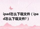 ipad怎么下载文件（ipad怎么下载文件?）