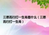 三思而行打一生肖是什么（三思而行打一生肖）
