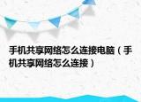 手机共享网络怎么连接电脑（手机共享网络怎么连接）