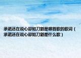 承诺还在说心却如刀割是哪首歌的歌词（承诺还在说心却如刀割是什么歌）