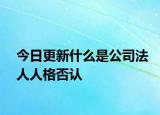 今日更新什么是公司法人人格否认