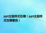 ppt主题样式在哪（ppt主题样式在哪里找）