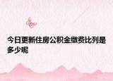 今日更新住房公积金缴费比列是多少呢