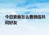 今日更新怎么看微信共同好友