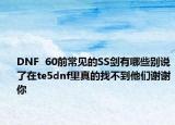 DNF  60前常见的SS剑有哪些别说了在te5dnf里真的找不到他们谢谢你