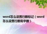 word怎么设置行数标记（word怎么设置行数和字数）