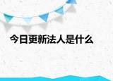 今日更新法人是什么