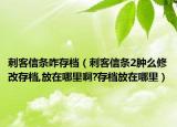 刺客信条咋存档（刺客信条2肿么修改存档,放在哪里啊?存档放在哪里）