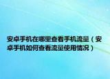 安卓手机在哪里查看手机流量（安卓手机如何查看流量使用情况）