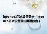 iqooneo3怎么设置静音（iqooneo怎么设置捂住屏幕静音）