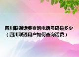 四川联通话费查询电话号码是多少（四川联通用户如何查询话费）
