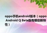 oppo手机android版本（oppo Android Q Beta版有哪些新特性）
