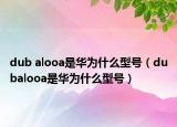 dub alooa是华为什么型号（dubalooa是华为什么型号）