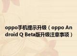 oppo手机提示升级（oppo Android Q Beta版升级注意事项）