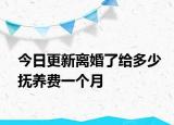 今日更新离婚了给多少抚养费一个月