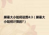屏幕大小如何设置4:3（屏幕大小如何计算的?）