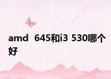 amd  645和i3 530哪个好
