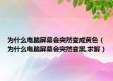 为什么电脑屏幕会突然变成黄色（为什么电脑屏幕会突然变黑,求解）