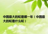 中国最大的蛇是哪一年（中国最大的蛇是什么蛇）