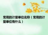 常用的计量单位名称（常用的计量单位有什么）