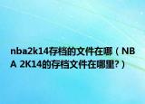 nba2k14存档的文件在哪（NBA 2K14的存档文件在哪里?）