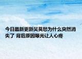 今日最新更新吴莫愁为什么突然消失了 背后原因曝光让人心疼