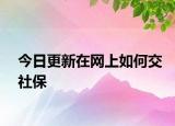 今日更新在网上如何交社保
