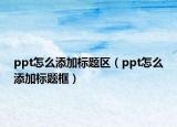 ppt怎么添加标题区（ppt怎么添加标题框）