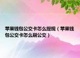 苹果钱包公交卡怎么提现（苹果钱包公交卡怎么刷公交）