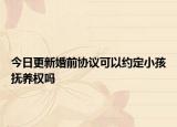 今日更新婚前协议可以约定小孩抚养权吗