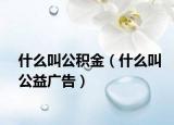 什么叫公积金（什么叫公益广告）