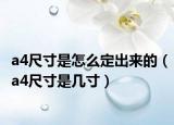 a4尺寸是怎么定出来的（a4尺寸是几寸）