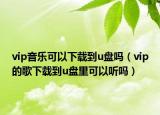 vip音乐可以下载到u盘吗（vip的歌下载到u盘里可以听吗）