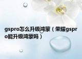 gspro怎么升级鸿蒙（荣耀gspro能升级鸿蒙吗）