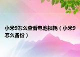 小米9怎么查看电池损耗（小米9怎么备份）