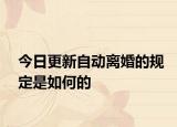 今日更新自动离婚的规定是如何的