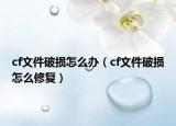 cf文件破损怎么办（cf文件破损怎么修复）