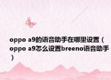 oppo a9的语音助手在哪里设置（oppo a9怎么设置breeno语音助手）
