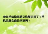荣耀手机烧屏后又恢复正常了（手机烧屏会自己恢复吗）